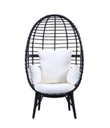 Penelope - Patio Lounge Chair - Light Gray Fabric & Black
