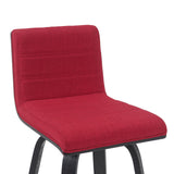 Vienna - Modern Swivel Bar Height Stool - Black Brushed Wood Frame