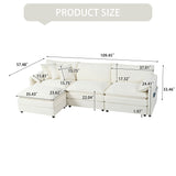 Modern Comfy Deep Seat Modular Sectional Sofa Cloud Couch With Ottoman