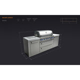 Mont Alpi Original Series 8 Ft Propane Outdoor Kitchen Island w/ Side Burner- MAi805