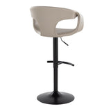 Curvo - Adjustable Barstool With Rounded T Footrest (Set of 2) - Black Metal