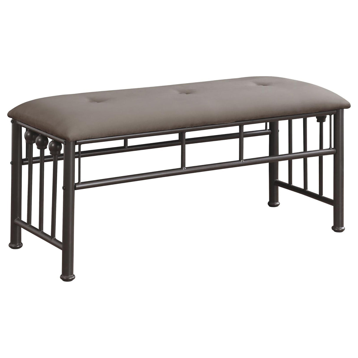 Upholstered Bench - Brown / Dark Bronze