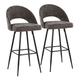 Renee - Upholstered Fixed-Height Barstool (Set of 2) - Black Base