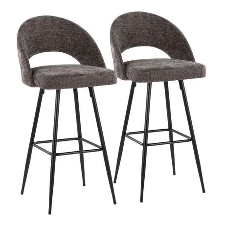 Renee - Upholstered Fixed-Height Barstool (Set of 2) - Black Base
