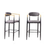 Upholstered Bar Stool With Ergonomic Design (Set of 2)