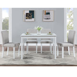 Dining Table Set With Crystal Decoration And Upholstered Chairs