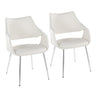 Curvo - High Back Upholstered Chair (Set of 2) - Chrome Metal Legs