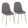 Pebble - Contemporary Chair (Set of 2) - Gold Steel