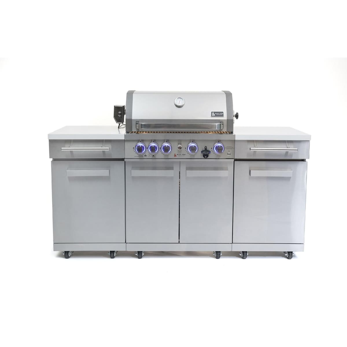 Mont Alpi Compact Series 6 Ft Natural Gas Outdoor Kitchen Island in Stainless Steel - MA-957RS