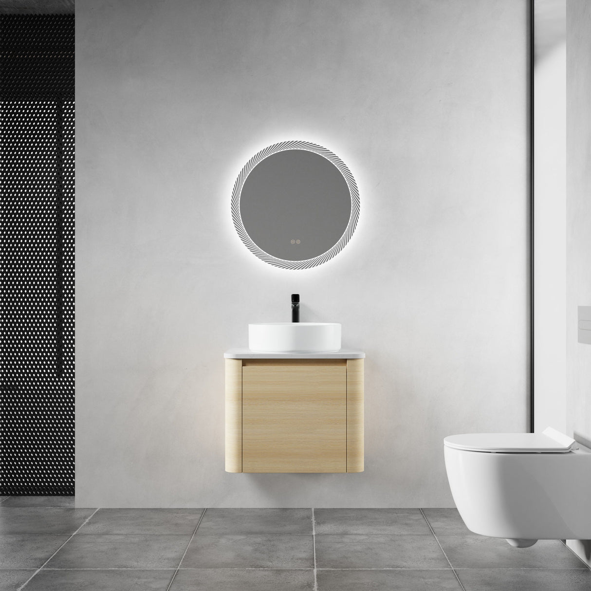 Mounted Bathroom Vanity With Art Sink & 2 Soft Close Doors
