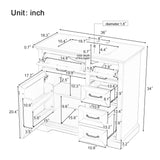 36" Bathroom Vanity With Sink, 2 Tip Out Drawers, Soft Close Hinges