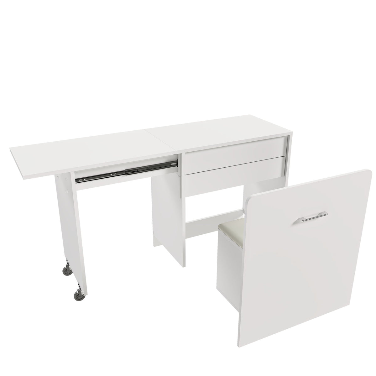 Folding Desk With Mirror And Storage Stol For Bedroom