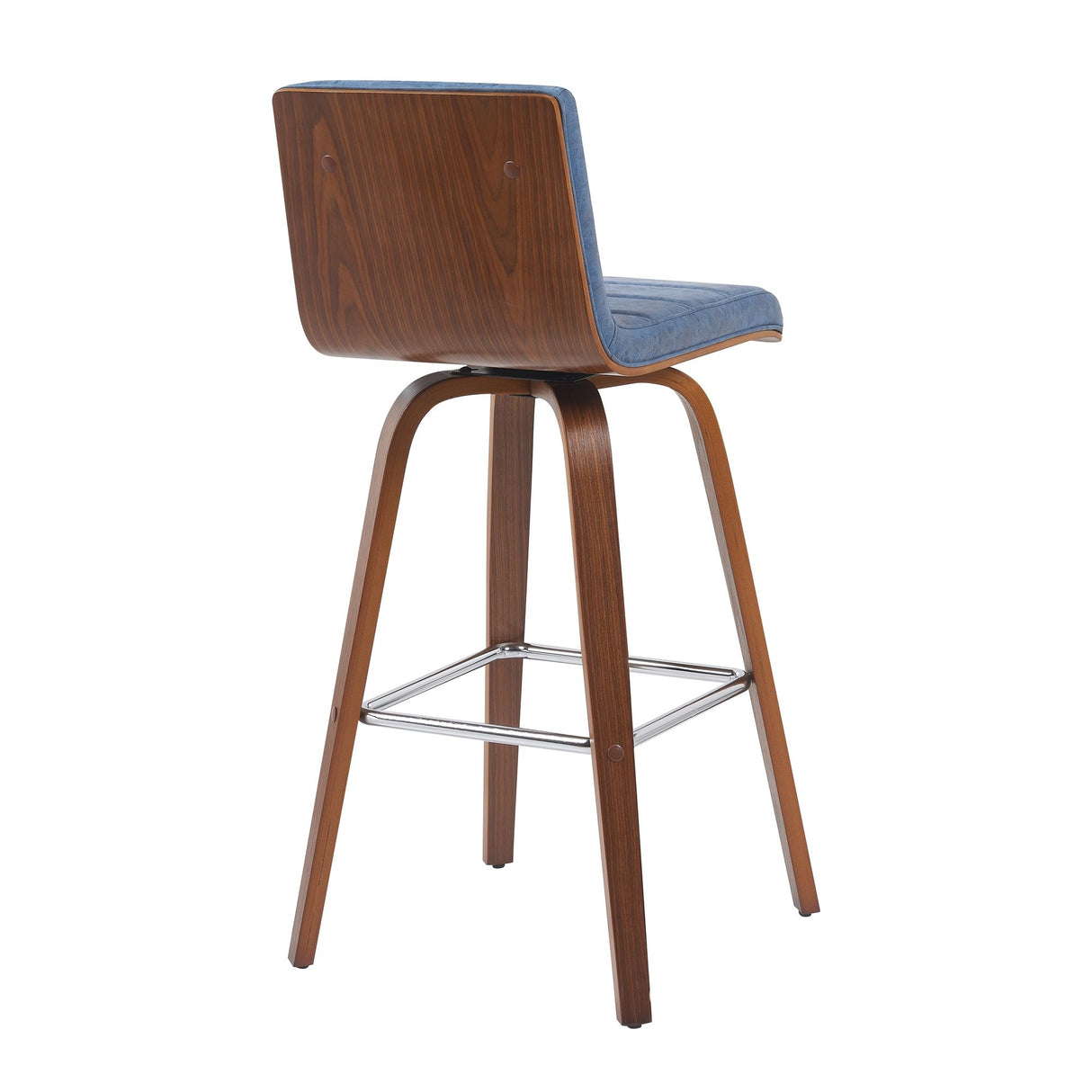 Vienna - Modern Swivel Bar Height Stool - Walnut Finished Wood Frame