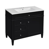 Bathroom Vanity With Top Sink, 2 Drawers And Tip Out Drawer