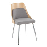 Anabelle - Dining / Accent Chair (Set of 2) - Chrome Metal, Natural Wood