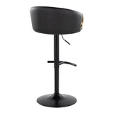 Claire - Adjustable Barstool With Rounded T Footrest (Set of 2) - Black Metal With Gold Metal Accent