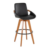 Cosmo - 29" Fixed-Height Barstool With Swivel - Walnut Bamboo