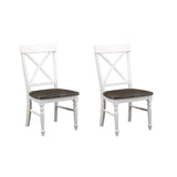 Dining Chairs (Set of 2) - Brown / White