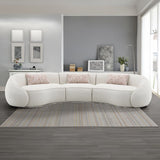 Sahara - Sectional Sofa With 3 Pillows - Beige Boucle