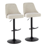 Marcel - Adjustable Barstool With Rounded T Footrest (Set of 2) - Black Metal