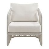 Breeze - Cream Metal Outdoor Club Chair With Cushions - Pearl