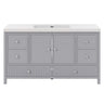 Bathroom Vanity With Separate Sink, Soft Close Doors And 4 Drawers