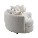 Iniko - Sofa With 6 Pillows - Beige Boucle