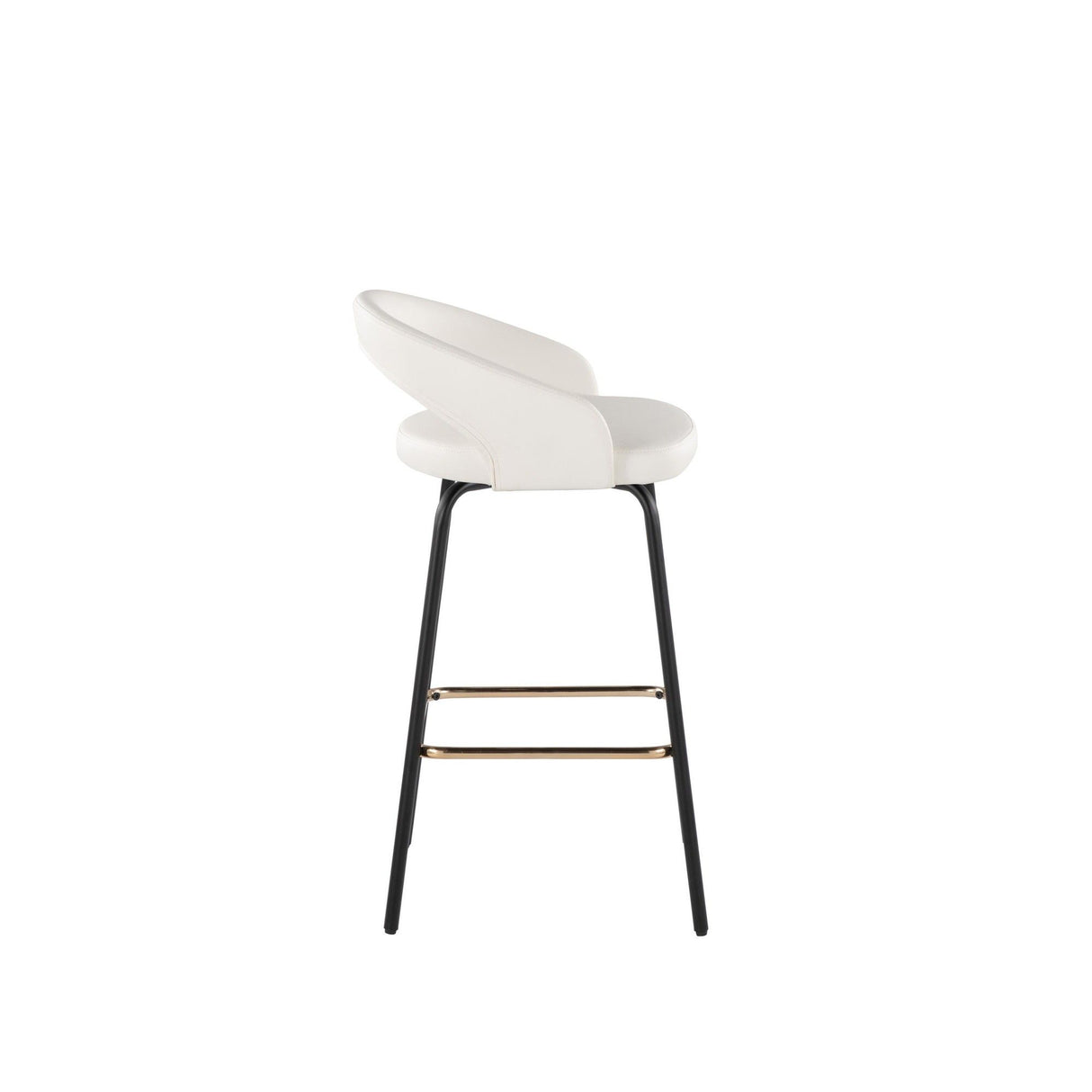 Grotto - Upholstered Fixed-Height Counter Stool - Black Metal