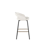 Grotto - Upholstered Fixed-Height Counter Stool - Black Metal
