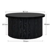 Coffee Table, Round Coffee Table, Modern Side Tables Accent End Table For Living Room, Apartment - Black