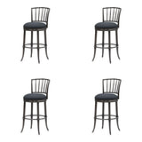 Vince - Commercial Grade Steel Frame Faux Leather Upholstered Swivel Bar Height Barstool