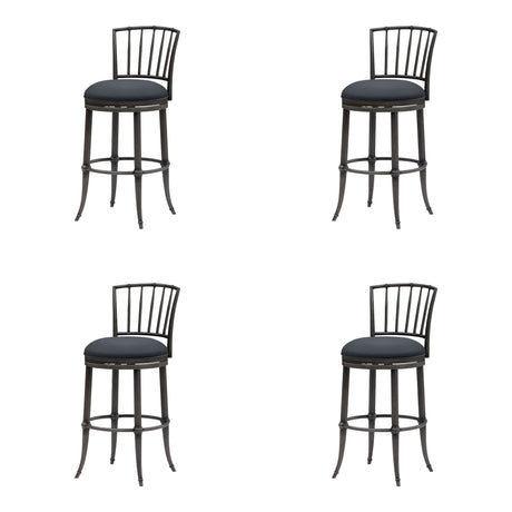 Vince - Commercial Grade Steel Frame Faux Leather Upholstered Swivel Bar Height Barstool