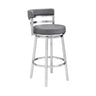 Titana - Swivel Faux Leather And Brushed Stainless Steel Bar Stool