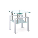 Tempered Glass Table With Storage