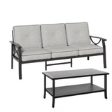 Patio Furniture Set With Coffee Table And Cushions For Backyard