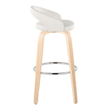 Grotto - Upholstered Fixed-Height Barstool (Set of 2) - Natural Wood