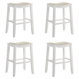 Iyani - Coastal Modern Wood Bar Height Kitchen Bar Stool