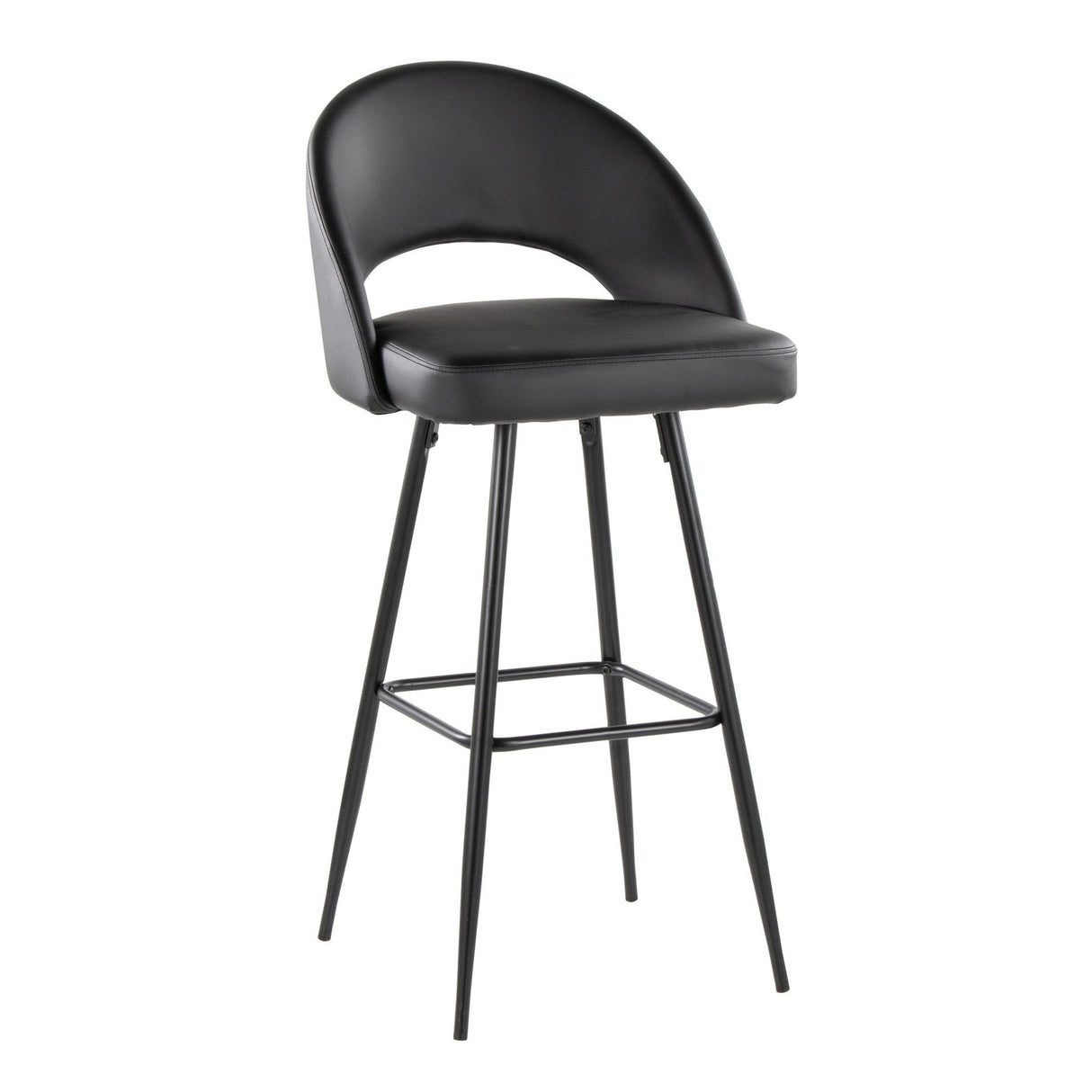 Renee - Upholstered Fixed-Height Barstool (Set of 2) - Black Base