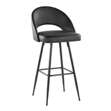 Renee - Upholstered Fixed-Height Barstool (Set of 2) - Black Base
