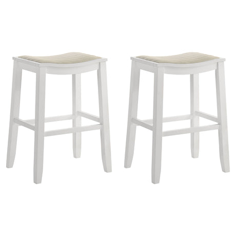Iyani - Coastal Modern Wood Bar Height Kitchen Bar Stool