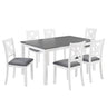 Kitchen Dining Set, Rectangular Dining Table & Upholstered Chairs