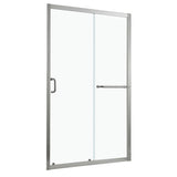 Single Sliding Bypass Shower Door, Tempered Glass Enclosure