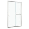 Single Sliding Bypass Shower Door, Tempered Glass Enclosure