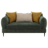Jade - Chenille Upholstered Modern Track Arm Loveseat