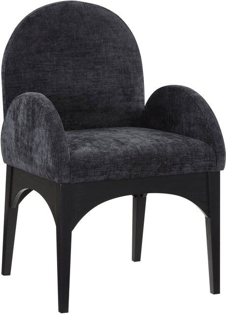 Waldorf - Chenille Dining Arm Chair With Black Legs