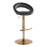 Posh - Glam Adjustable Barstool With Swivel - Gold Metal (Set of 2)