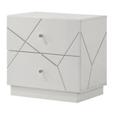 Esther - Nightstand - White / Silver