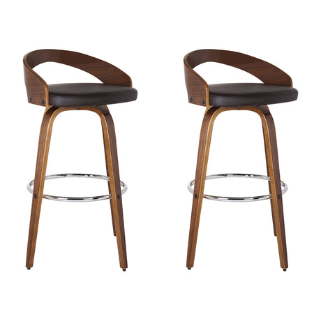 Sonia - 26" Counter Height Swivel Bar Stool - Walnut Wood