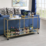 Kenda - Serving Cart - Clear Glass, Mirrored & Gold