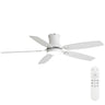 52" Flush Mount Ceiling Fan With Light, DC Motor, Remote Control, Dual Color